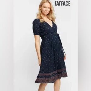 Fat Face Willa Foulard Ditsy Wrap Dress